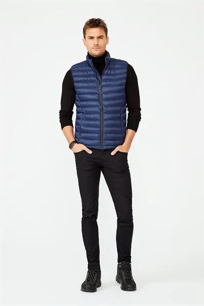 

High Collar Vest Swan neck winter spring autumn wear 100% Polyester Breathable Fabric Waterproof Light Product Sleeveless