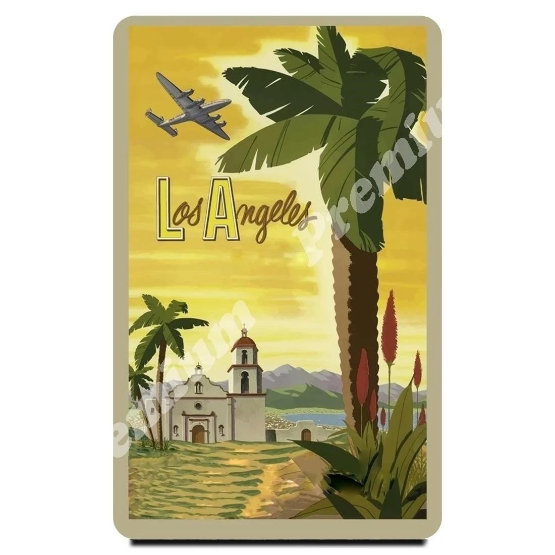 Лос-Анжелес Сувенирный магнит Винтажный туристический плакат - купить по
