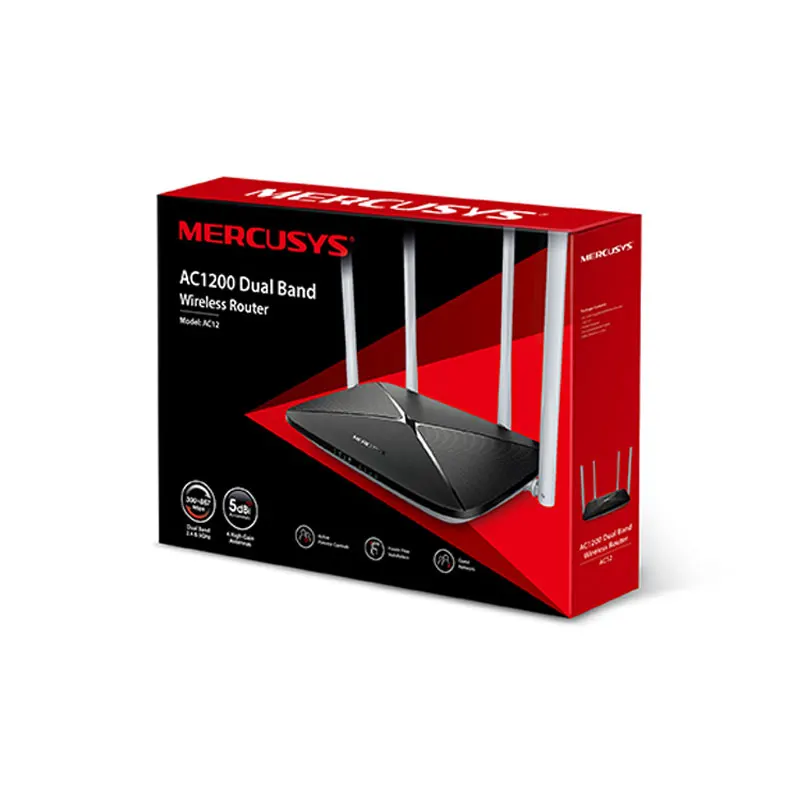 Wi Fi роутер Merusys AC12 быстрая скорость двухдиапазонный AC 1200 Мбит/с 2 4 ГГц (300 Мбит/с) и 5