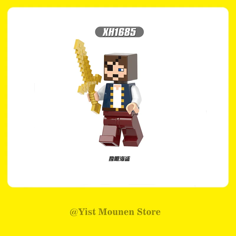 

Cartoon Redstone Monster Alex Steve Him My Little Doll World Building Blocks Model Compatible with Assembly Building Blocks