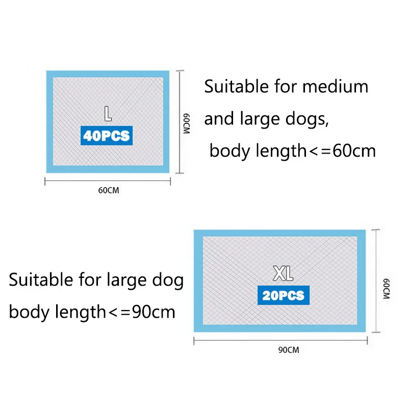 

20/40pcs Super Absorbent Pet Diaper Dog Training Pee Pads Disposable Healthy Nappy Mat For Cat Dog Diapers Cage Mat Pet Supplies