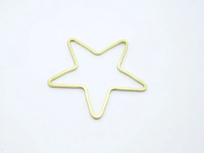 30pcs Brass Star Charm, Star Earring Connector, Brass Findings, 29x27.5x1mm, Necklace Pendant, Jewelry Making - R1427