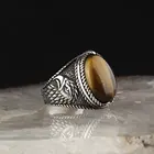 Мужское кольцо из серебра с имитацией Тигрового Глаза