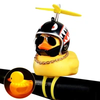 car duck with helmet broken wind pendant small yellow duck road bike motor helmet riding cycling accessories without lights