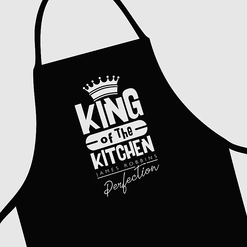 

Custom King of the Kitchen Apron with Personalised Name, Grandad Dad, Step Daddy,Gift Present, Funny, Birthday, Christmas, BBQ
