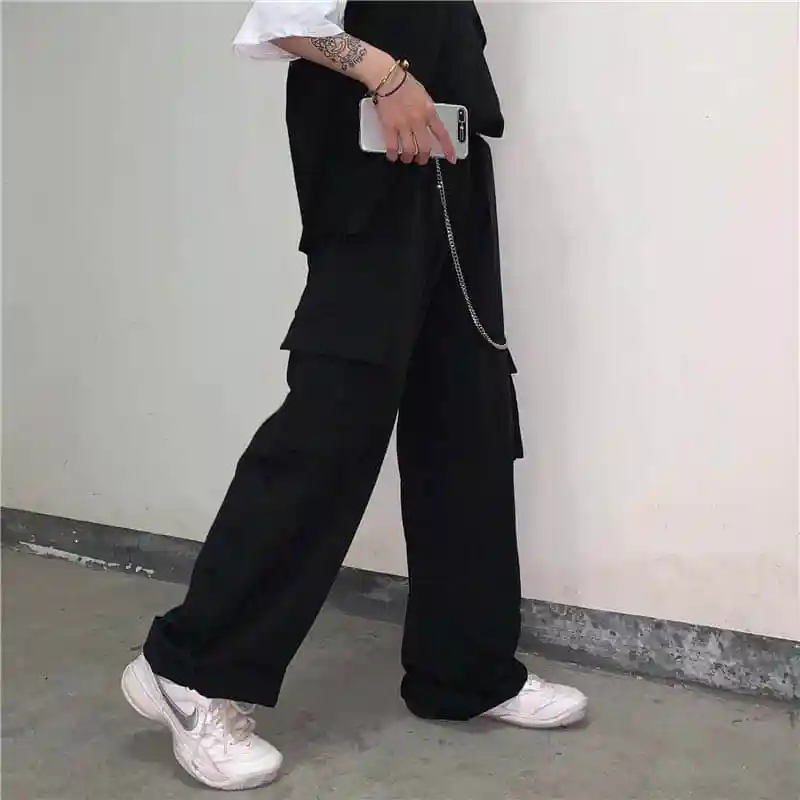 Эластичные брюки NiceMix в стиле Харадзюку модные уличные Одежда большого размера