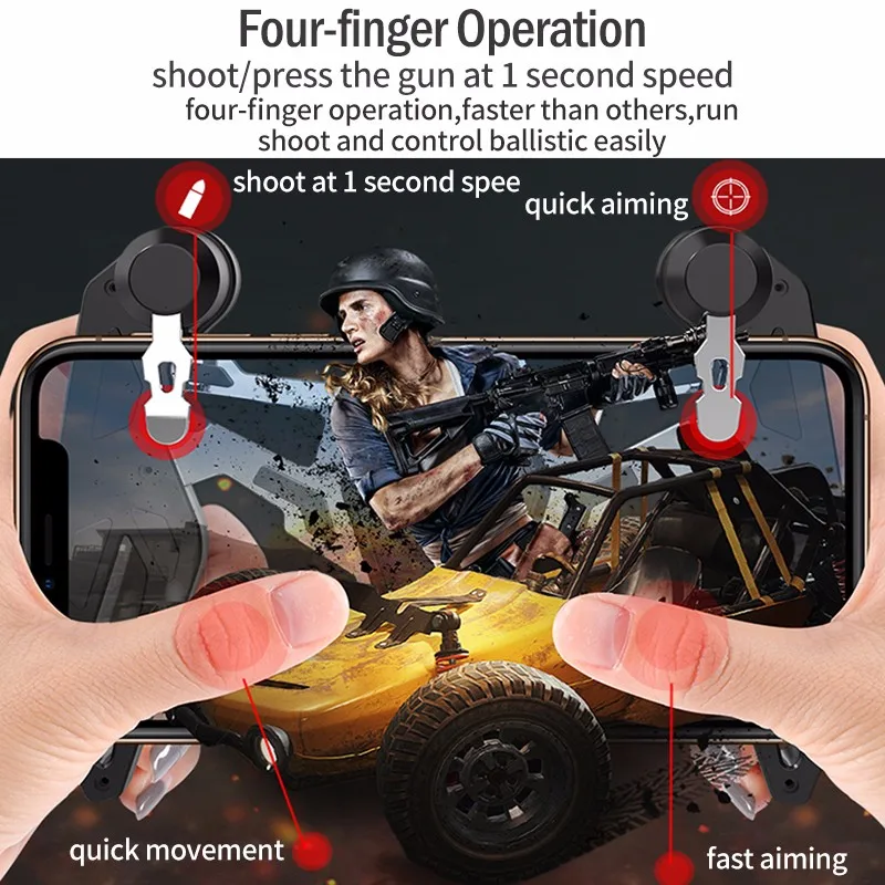 S6 PUBG игровой контроллер геймпад джойстик L1R1 триггер огонь Кнопка стрелок контроллер для iPhone Xiaomi Android мобильный телефон