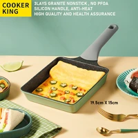 cooker king nonstick tamagoyaki tamago panomelettepanfrying panfood grade granite nonstick silicon handle 1915cm