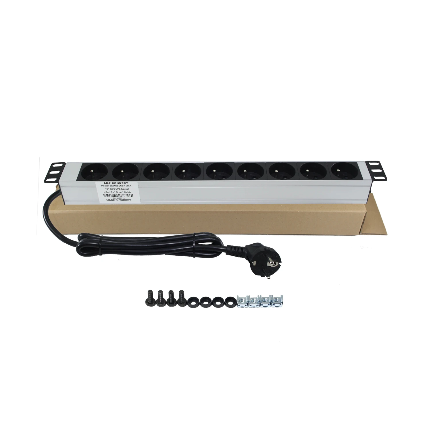 Amp подключения PDU 19 &quot1U 9 способ французский тип NFC 61314 розетка алюминиевый профиль