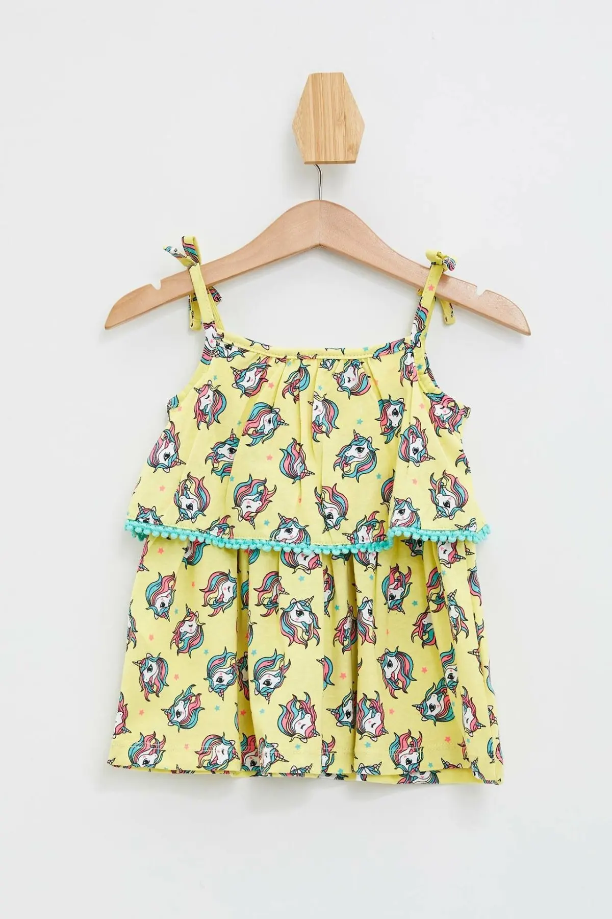 DeFacto Girl Woven Sling Dress Kids Fashion Ruffles Cute Pattern Dresses Girls Casual Lovely Simple Clothes New - L2911A219HS | Детская