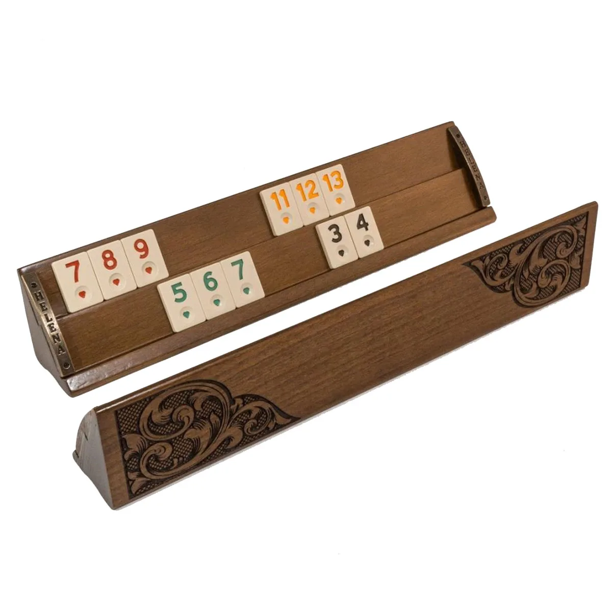 Роскошный семейный набор для настольных игр Rummy из твердой натуральной древесины