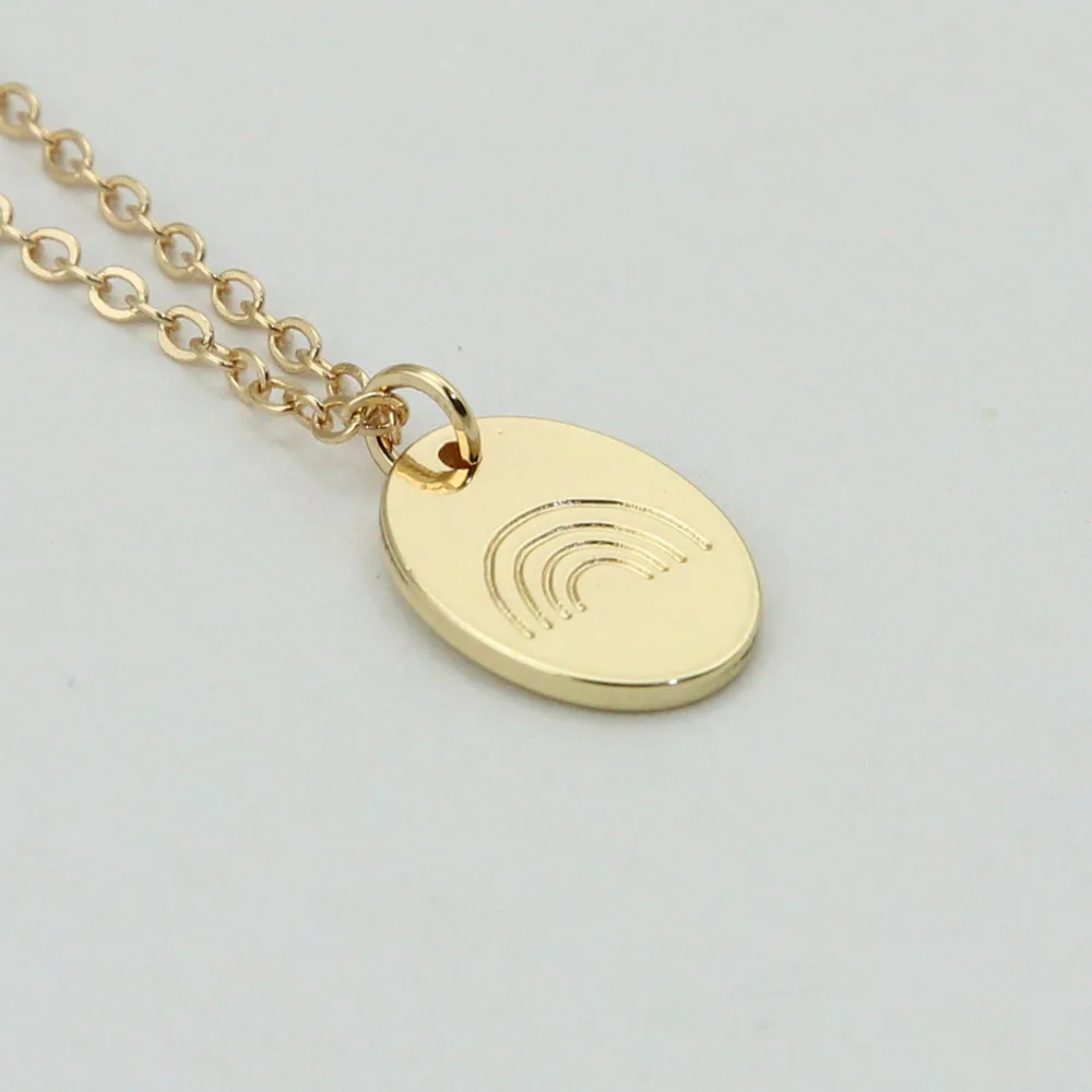 Оптовая продажа ювелирные изделия на заказ овальное Радужное ожерелье с