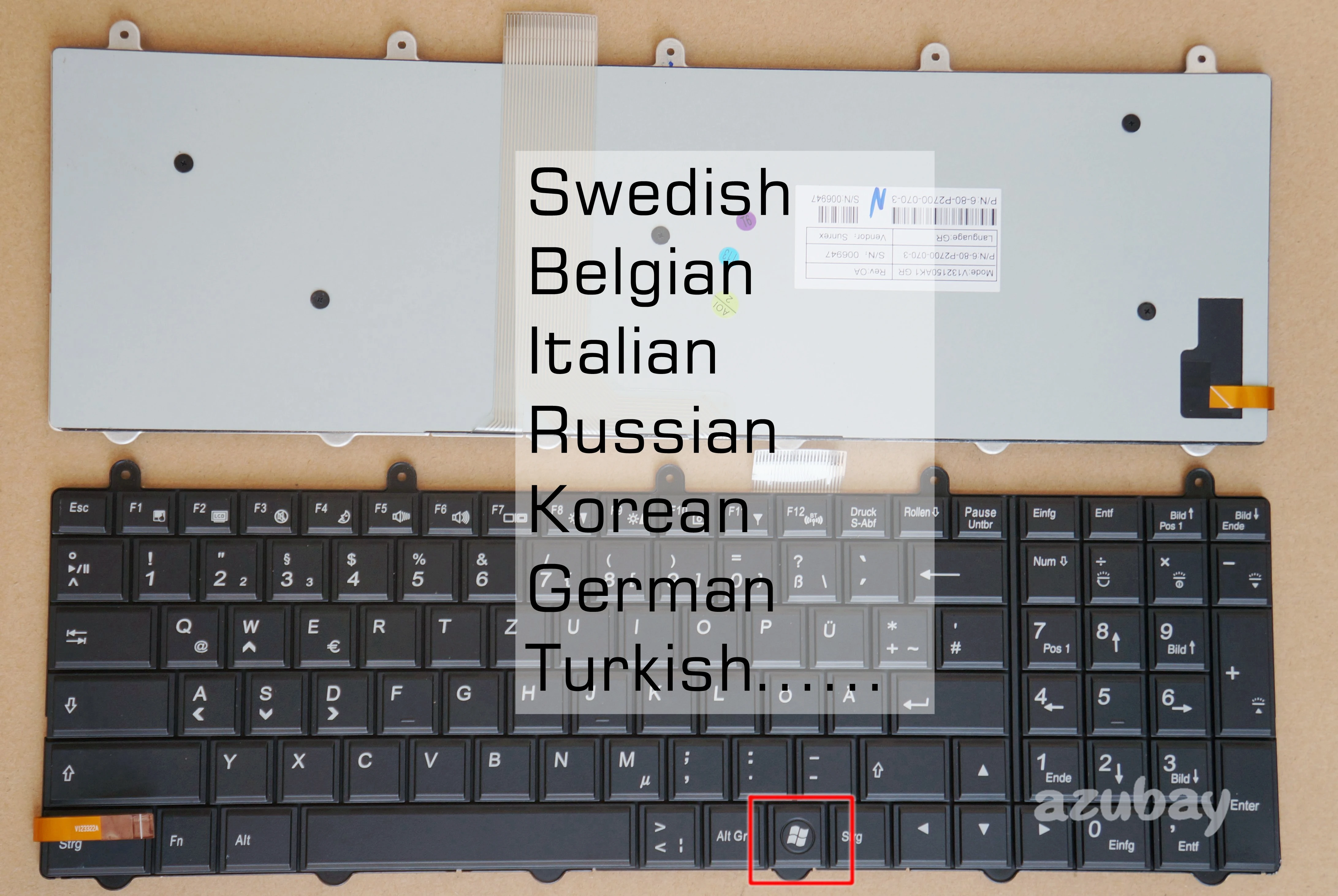 Шведская финская немецкая Корейская клавиатура для Clevo P570WM P570WM3 X17s X511 X611 X711 X811 K680S