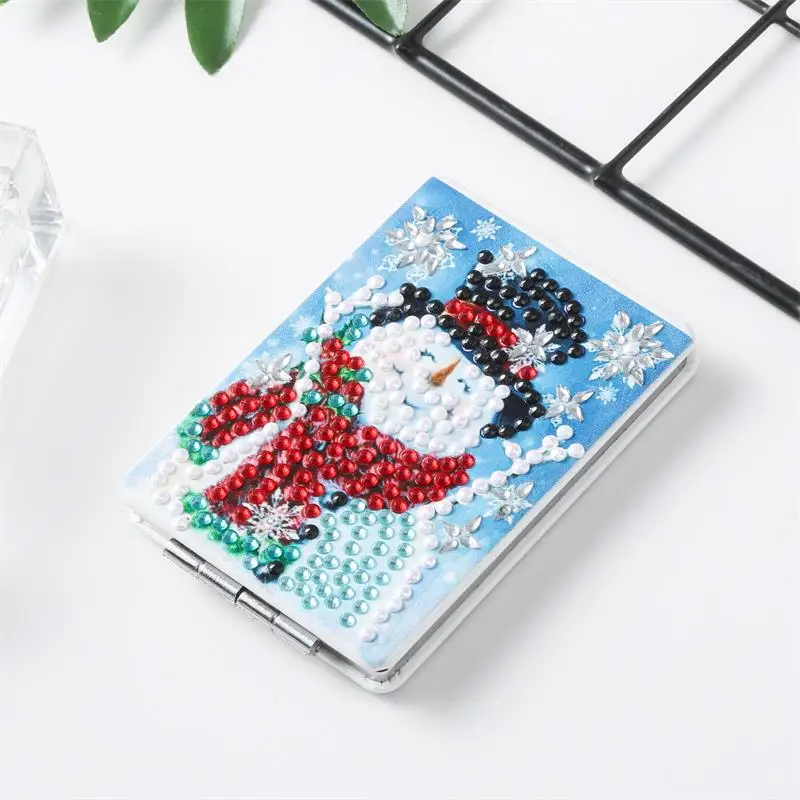 Diamond Painting Makeup Mirror Cartoon Snowman Butterfly DIY Special Shape Diamond Embroidery Ultra-thin Mini Makeup Mirror Gift