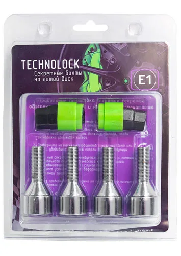Секретные болты колеса TECHNOLOCK E1 М12x1.25x30 5 ключ=17/19 конус|Гайки и болты| |