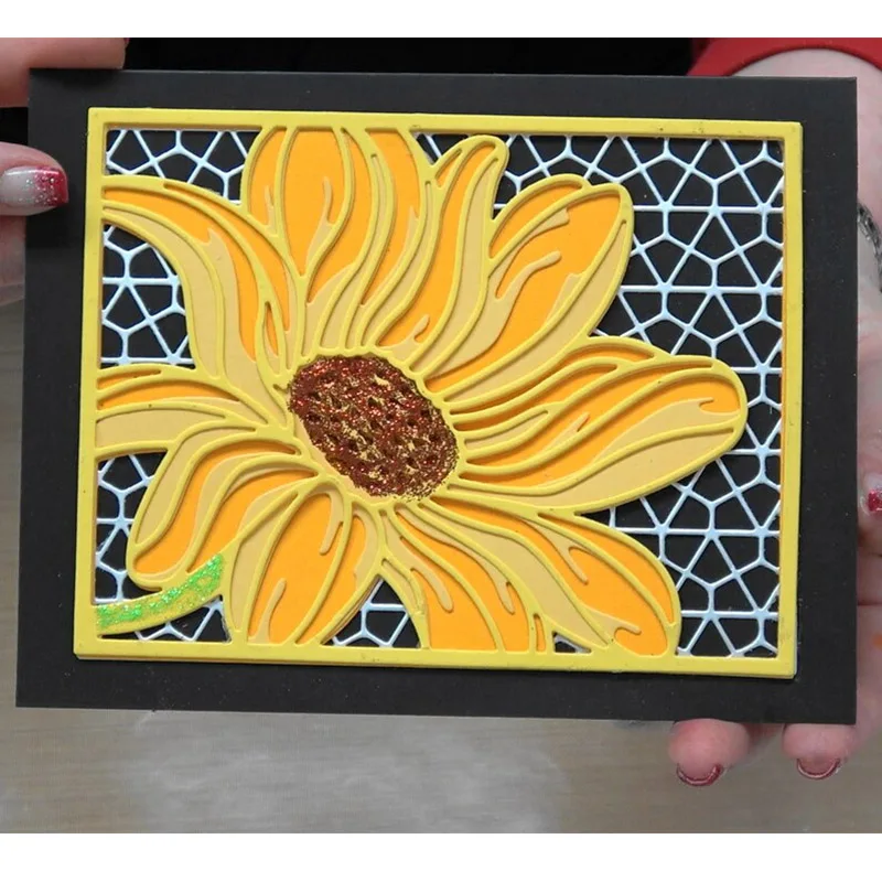 Квадратная рамка Бабочка павлин Подсолнух роза птица металлические Вырубные