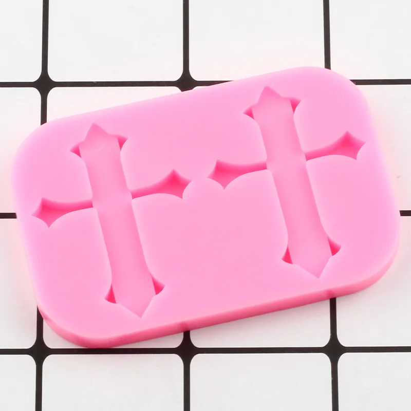 

Cross Straw Topper Silicone Mold Craft Custom Keychain Epoxy Resin Molds Chocolate Candy Fondant Cake Decorating Tools
