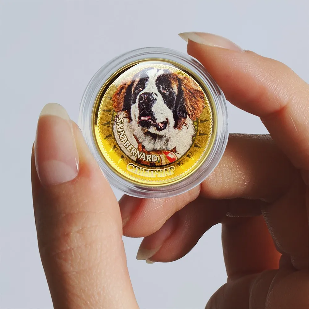 Сувенирная монета &quotЗнаменитые породы собак&quot - Сенбернар | Дом и сад