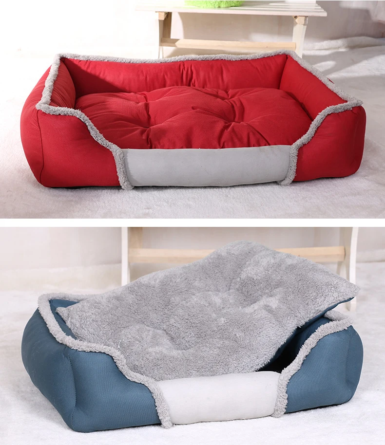 

Large Pet Cat Dog Bed Warm Cozy Dog House Soft Fleece Nest Dog Baskets House Mat Autumn Winter Kennel