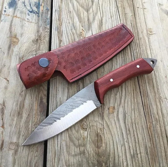 

Hunting Knife Commando Knife Tattoo N695 Carbon Steel Leather Sheath 414091402