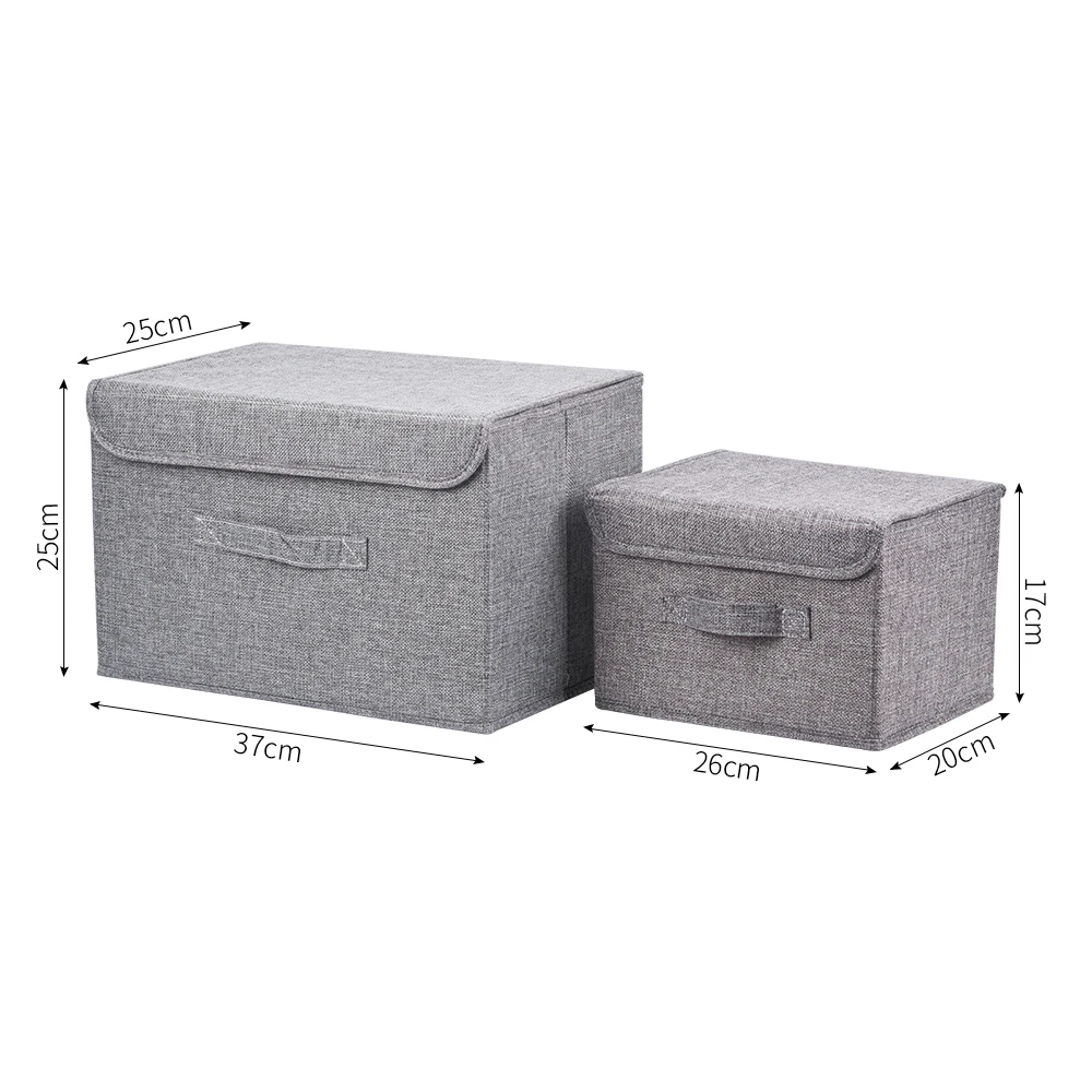 Моющийся ящик для хранения из хлопчатобумажной ткани складные корзины с крышкой