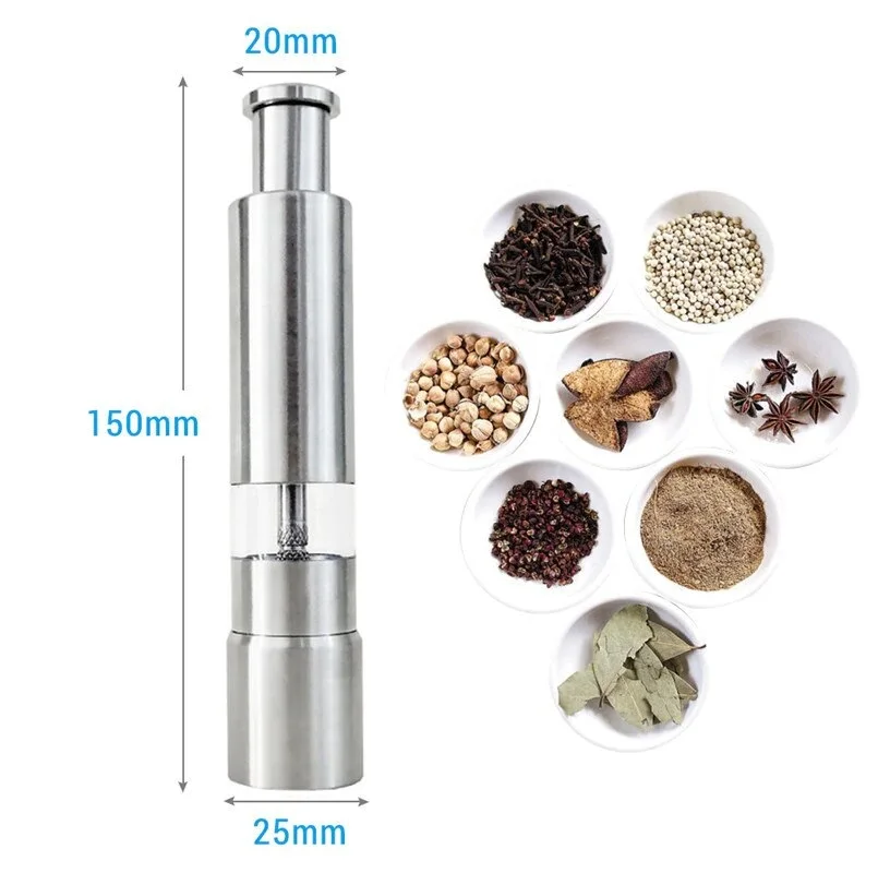 Мельница для перца из нержавеющей стали измельчитель специй и соуса с нажимом на