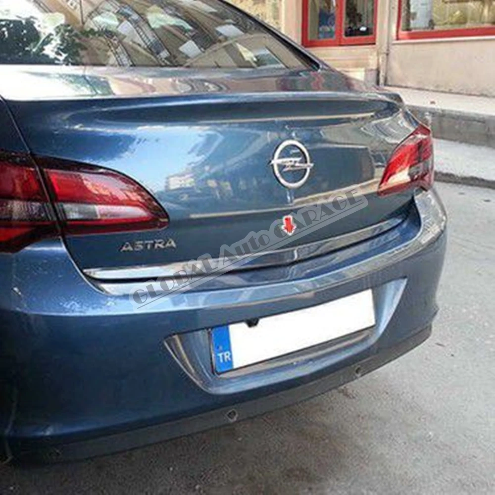 

For Opel Astra J Sedan 2011-2017 Chrome Tailgate Trunk Trim Bottom Lath Body Car Auto Accessory Diffüser Spilitter Car-styling