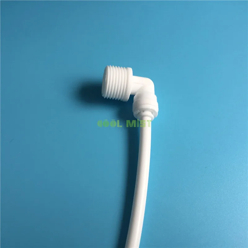 H176 1/4" OD Hose Convert to 1/2" or 1/4'' Male Thread 90 Degree Fittings Plastic Quick Connectors for Misting System 5Pcs/pack |