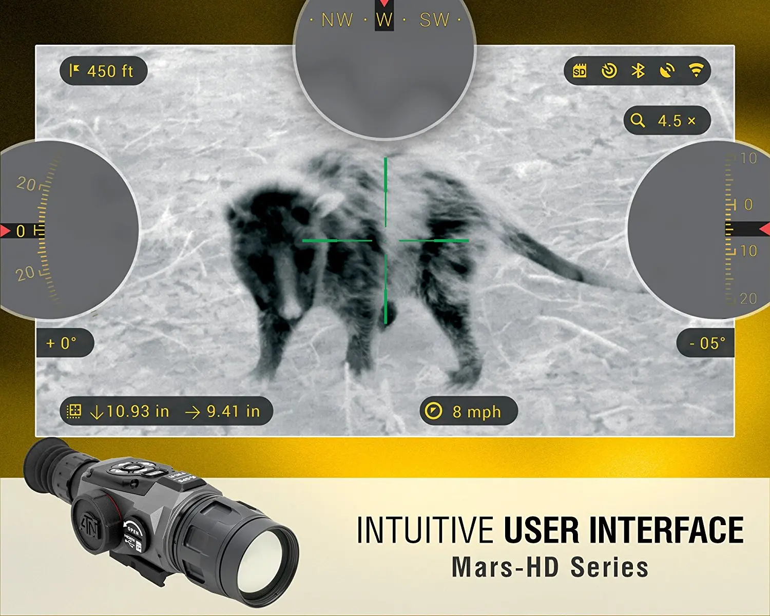 Интеллектуальный цифровой тепловизионный прицел ATNI MARS HD 640 5 50x|Оптические