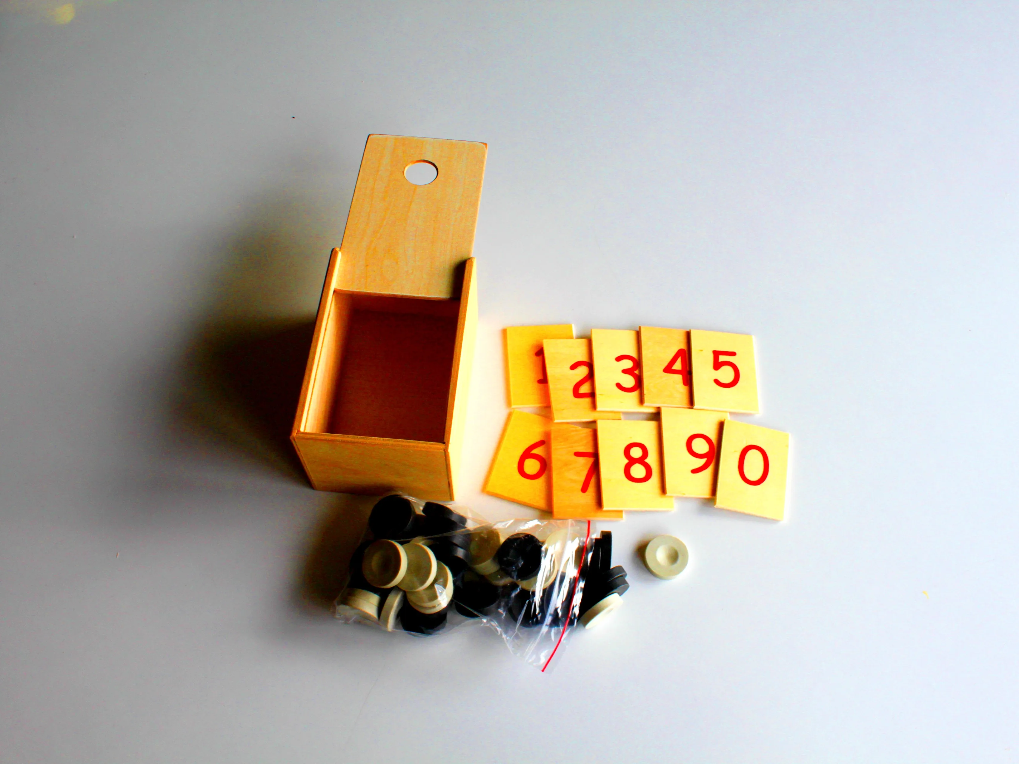 

Early Education Counting Toy Wooden Box Number Set Montesorri Tool for Kid Learning Kit Toddler Math Development