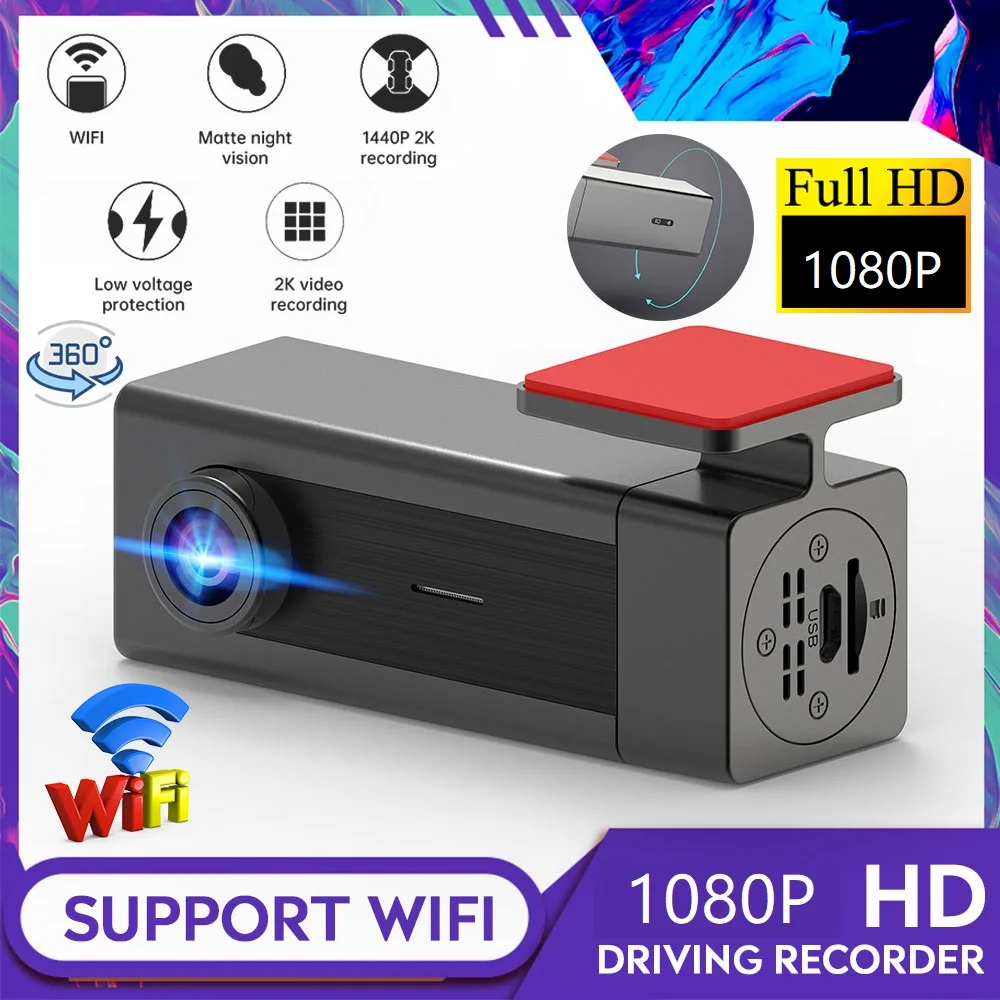 Автомобильная мини камера anyket 1080P WI FI Dashcam 360 вращения Full HD Видеорегистраторы для