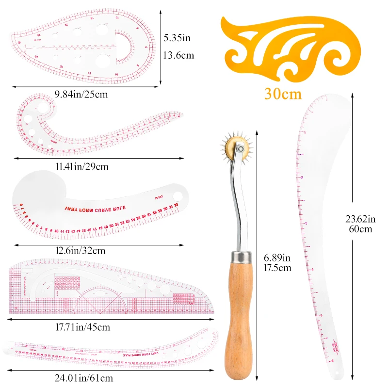 Французская кривая линейка Nonvor набор инструментов для шитья линейки пэчворка
