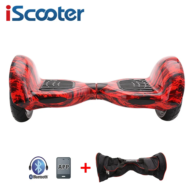 10inch flame red IScooter умный электрический Ховерборд 10 дюймов Ховерборд два колеса баланс автомобиля Ховерборд с зарядным устройством - Цвет: 10inch flame red