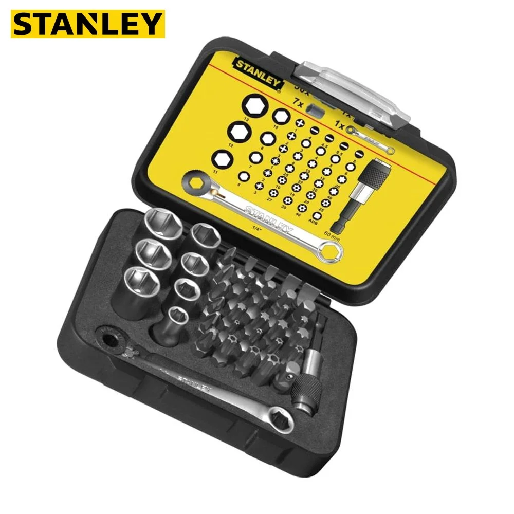 Набор отверточных вставок и торцевых головок Stanley 1 13 906|Детали инструментов| |