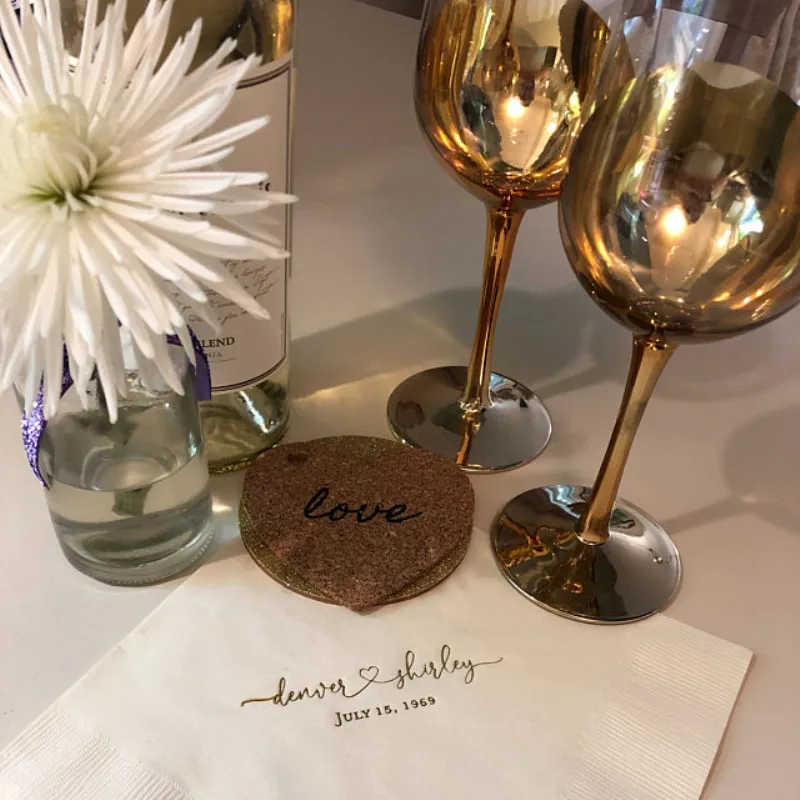 Персонализированные свадебные салфетки репетиционный ужин помолвечерние ринка