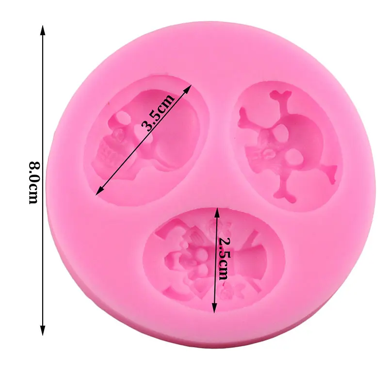 Силиконовая форма в виде головы черепа для Хэллоуина капкейка топпера помадки