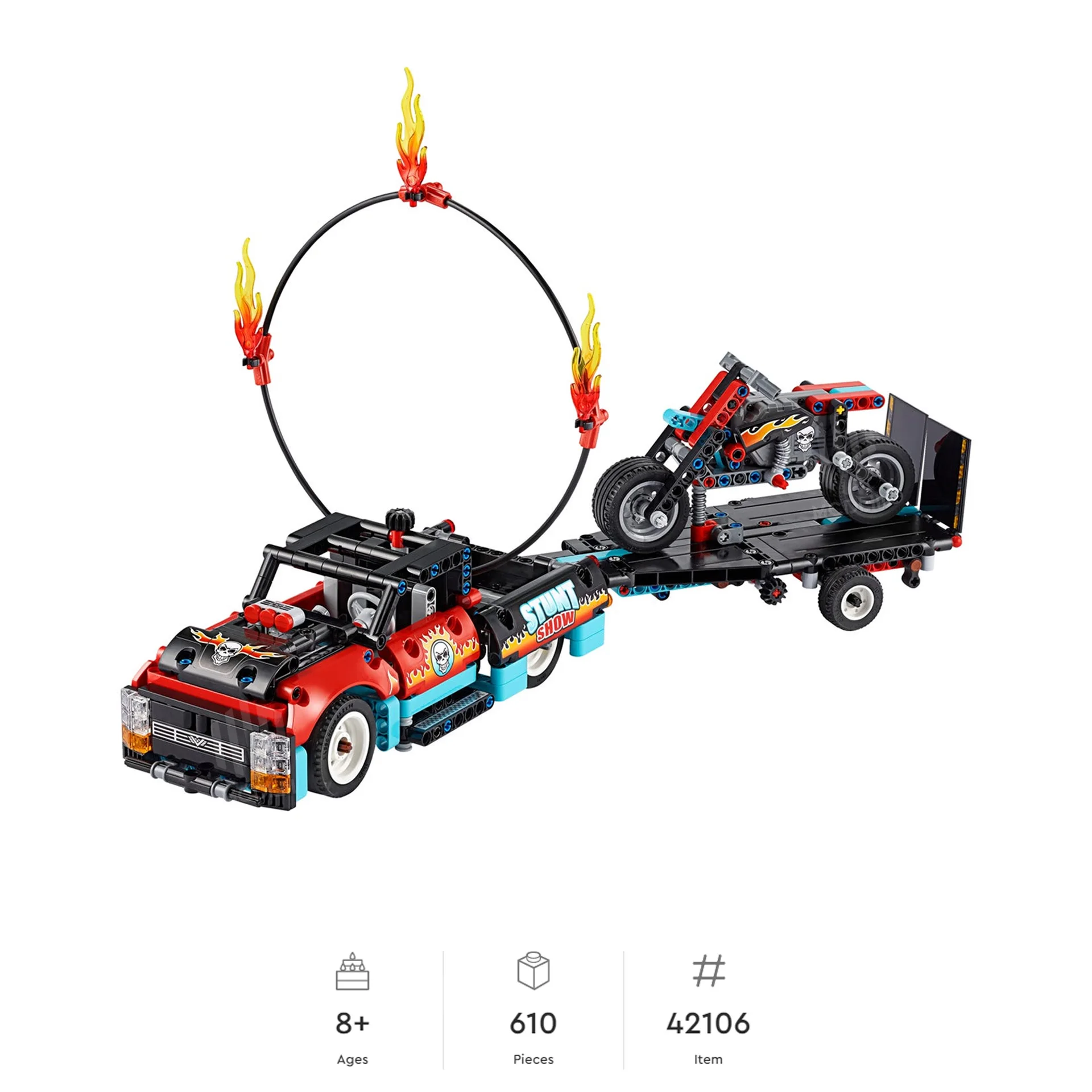 Конструктор Lego Technic грузовик для трюков модель велосипеда строительные блоки