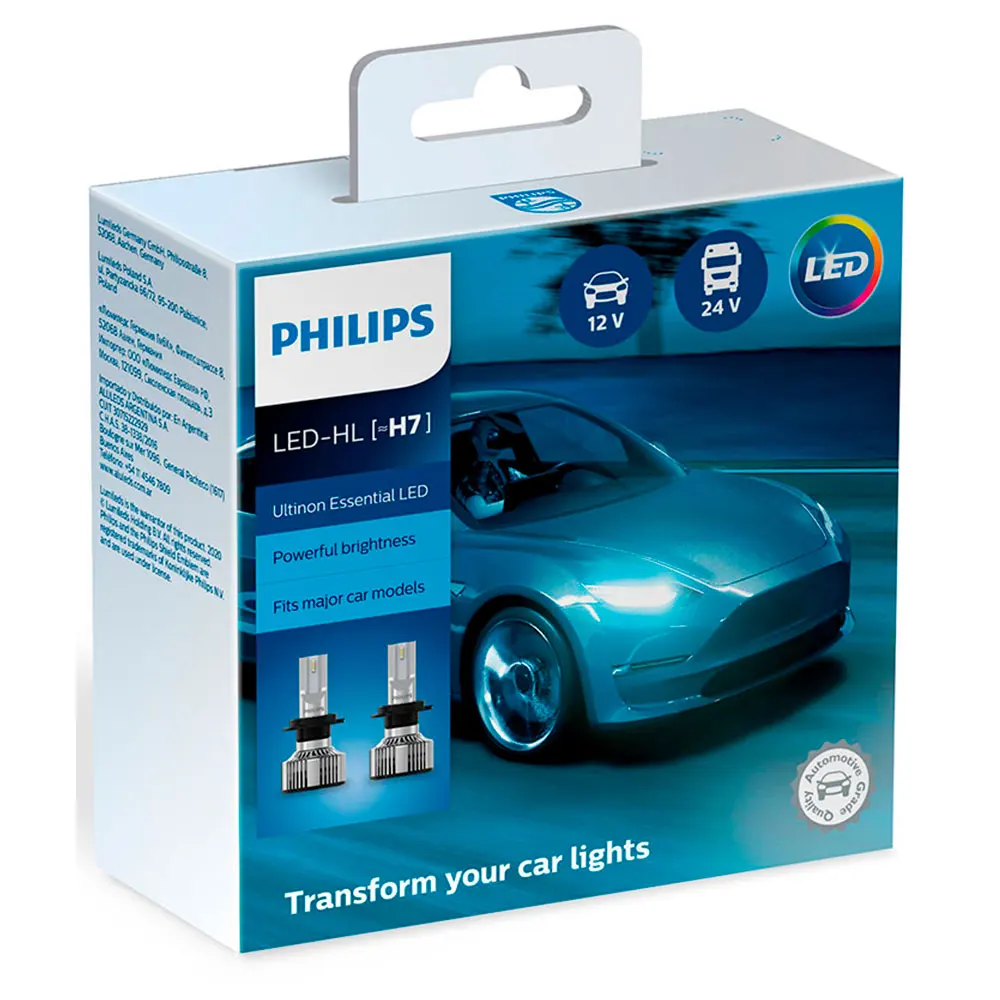 Автомобильные светодиодные лампы Philips Ultinon Essential LED H7 6500K (2 шт.) 11972UE2X2|Передние