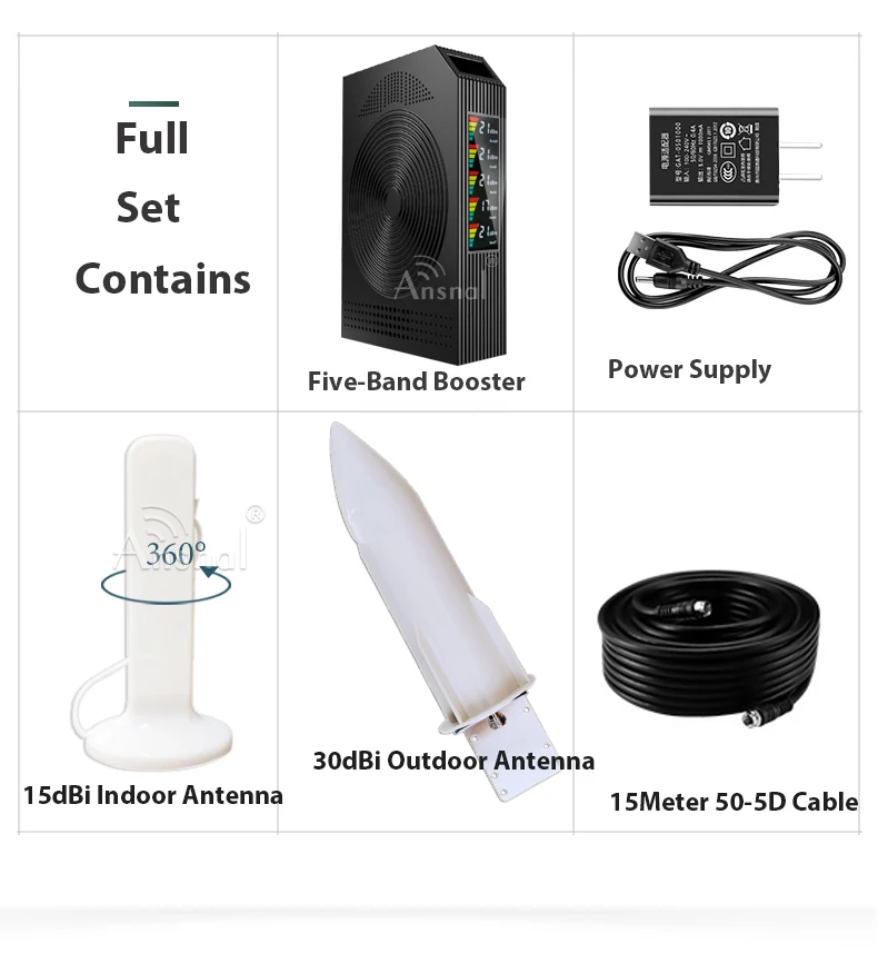 

Hot!!Five-Band CellPhone Booster B20 800 900 1800 2100 2600Mhz 4G Cellular Amplifier GSM 2G3G4G Network Signal Repeater GSM LTE