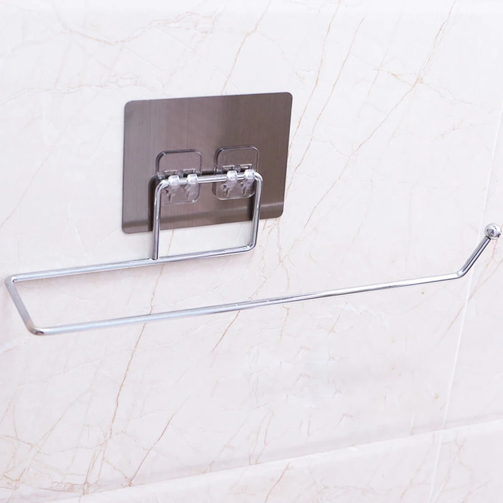 

Bathroom Paper Towel Holder Rack Stainless Steel Non-drilling Shelf Toilet Paper Storage Rack for Home Bathroom Wall Towels Bar