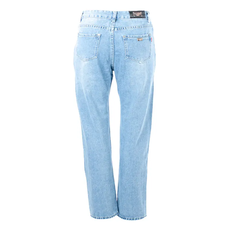 Джинсы 249031 женские средняя талия прямые рваные с вышивкой women jeans |