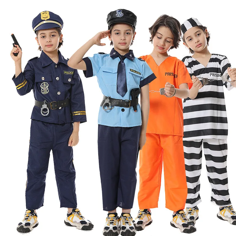 Оптовая продажа низкая цена детские костюмы для косплея полиции и тюрьмы на