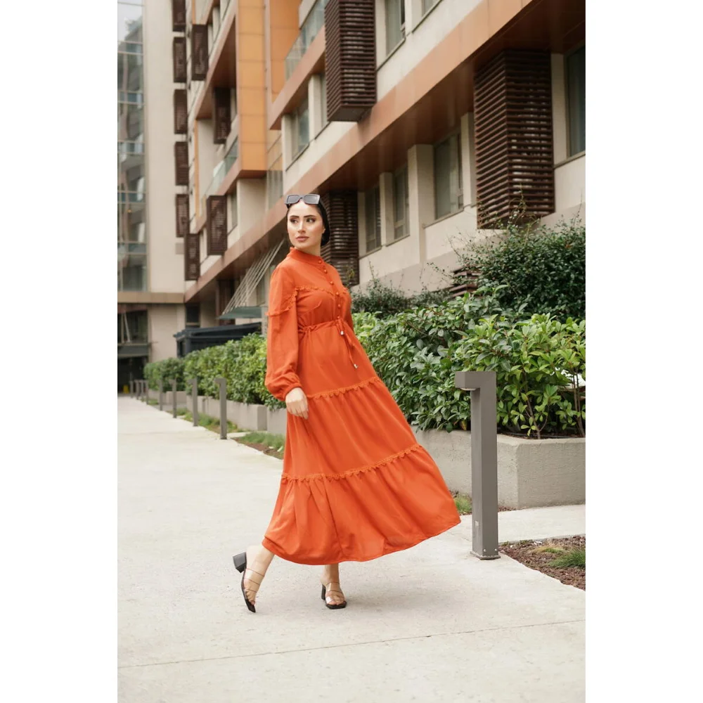 Guipure Detail BALLOON SLEEVE DRESS TREND FASHION FAST DELIVERY muslim dress women abaya kaftan modest dress abayas for women ab