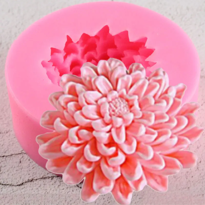 

Хризантемы цветок лотоса мыло силиконовая форма для свеч Глина Инструменты для украшения тортов из мастики для шоколада для выпечки прессф...