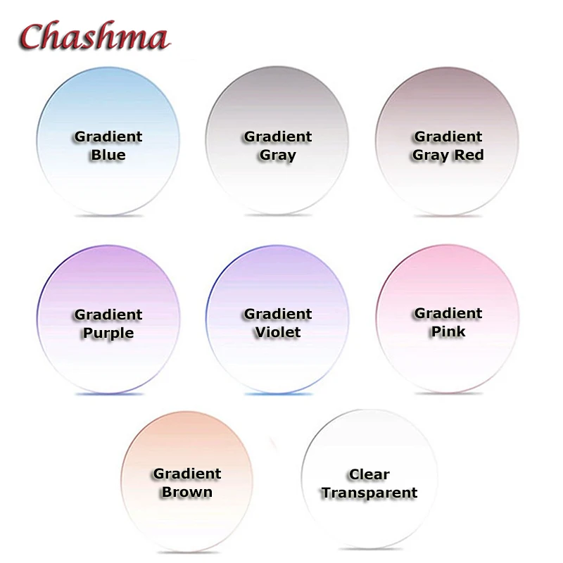 

Chashma Brand Quality 1.67 index M7 Lenses Tint Prescription Myopia and Reading Recipe Color Lenses