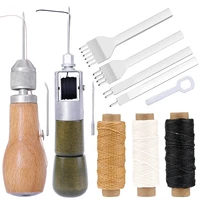 tlkkue leather craft set sewing device wax thread sewing combination punching sewing integrated tool hand sewing machine