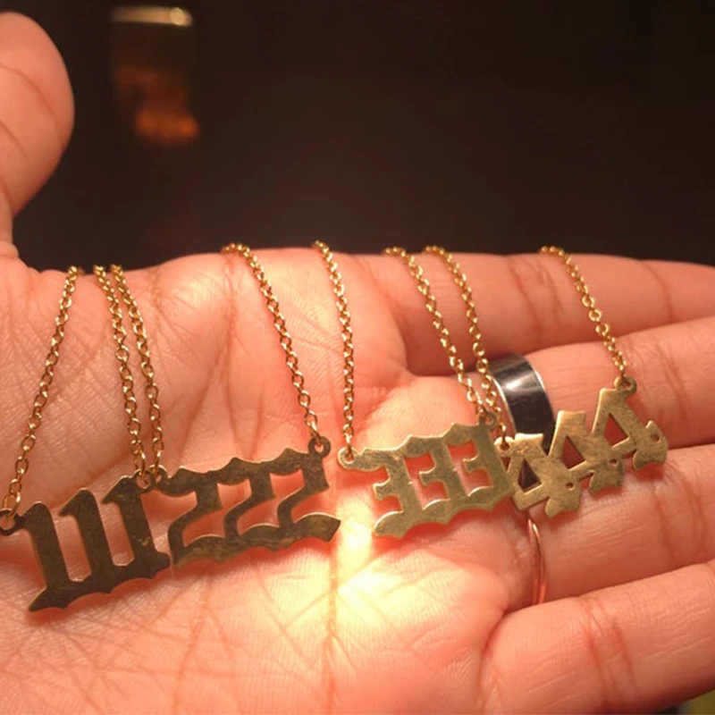 

3737 Angel Number Angel Number 2222 Custom Angel Number Necklace Stainless Steel Angel Number 111 Pendant Necklaces for Women