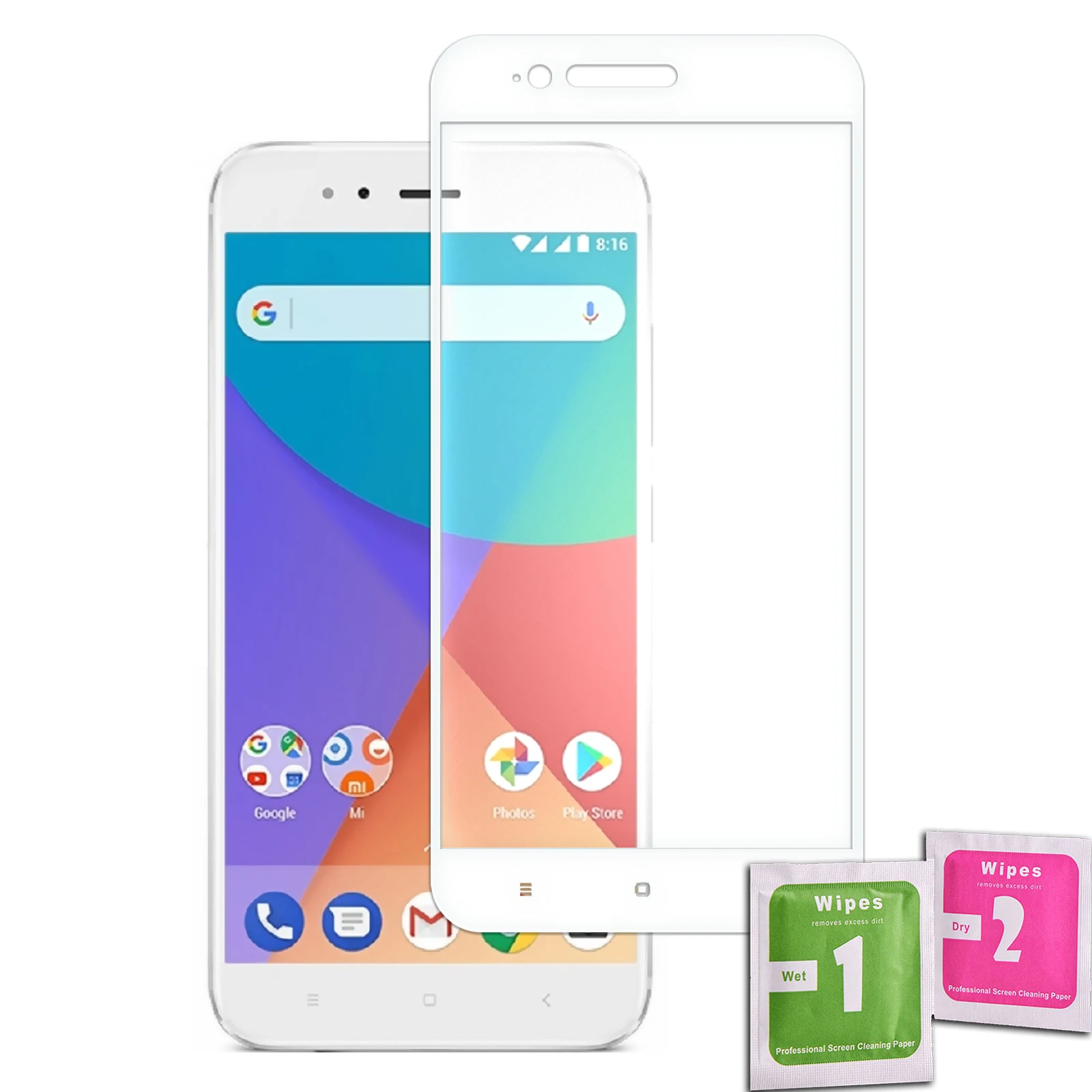 Tempered Glass Screen Protector for XIAOMI MI 5X / MI A1 White Front Full Premium Quality 9H 0.33mm