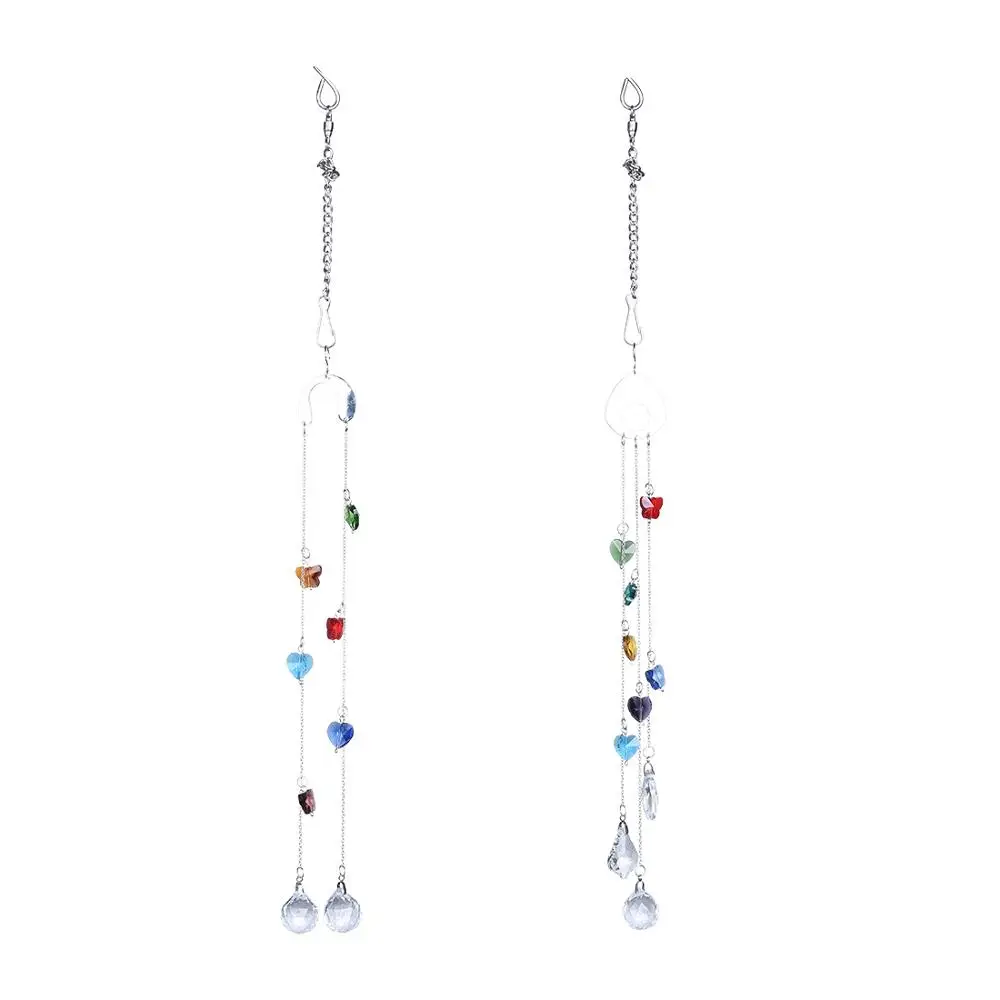 

2 шт./компл., Новое поступление, красочный кулон в виде сердца с подвесным стеклянным орнаментом, шар, Призма-Радуга, создатель кристаллов, Ло...