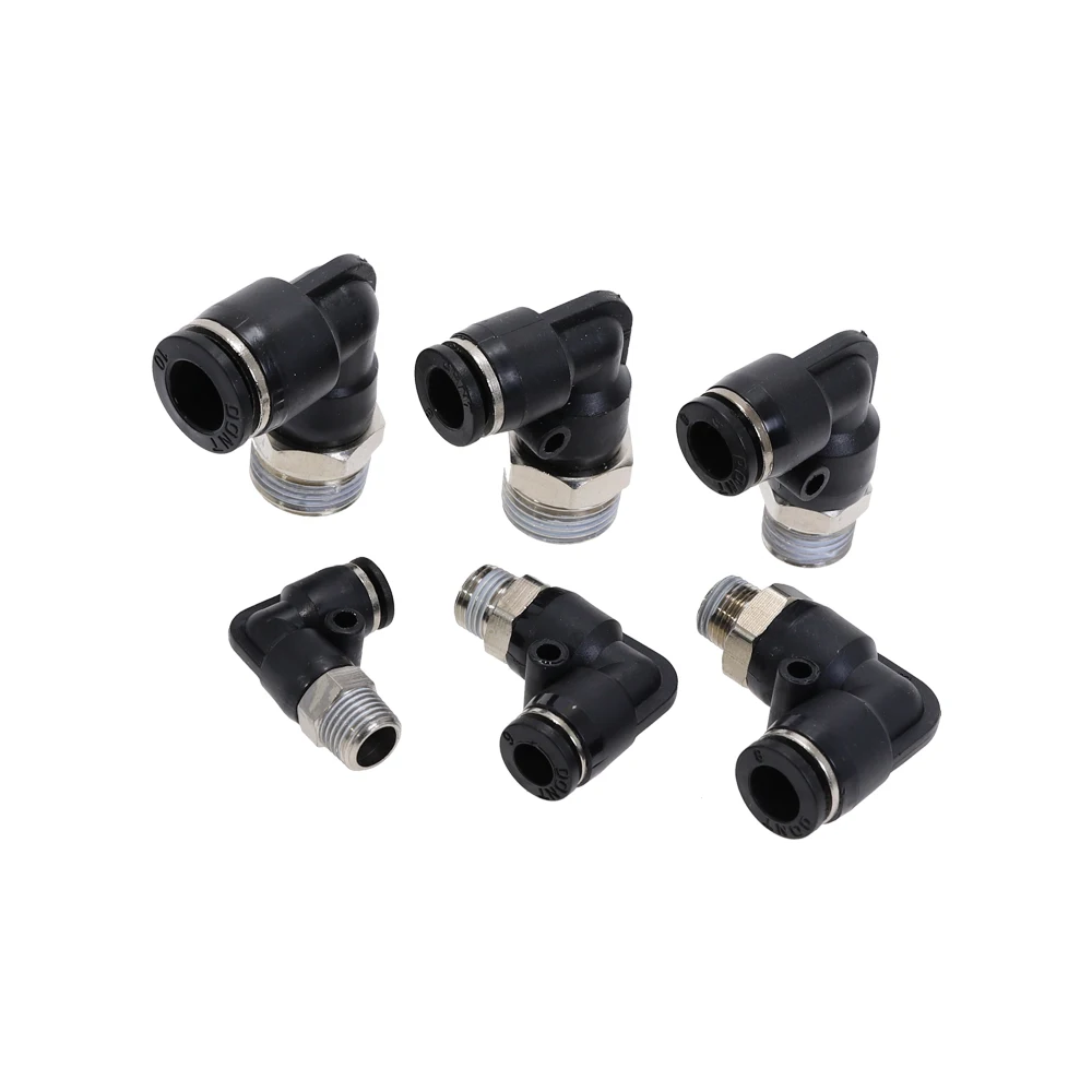 

PL Pneumatic Fitting 4mm-12mm Hose OD 1/8" 1/4" 3/8" 1/2" M5 Pneumatic Tube Elbow Male Thread Connector Tube Air Push In Fitting